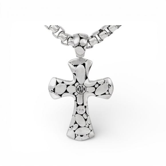 John Hardy Dayak Kali Lava Cross Sapphire Sterling Silver Pendant 21.4 Grams - Picture 2 of 4